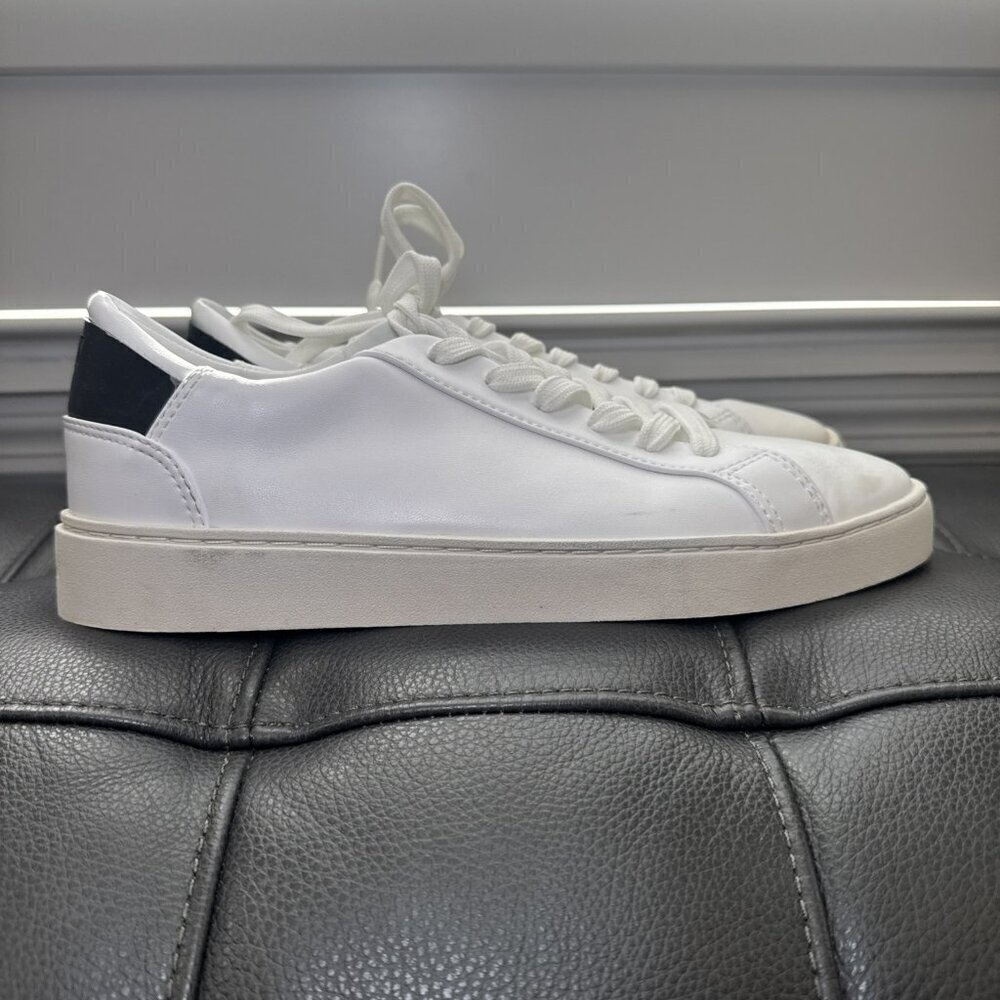 Thousand Fell Lace Up White Eco Recycled Tennis Shoes Mens Size 9.5 Black